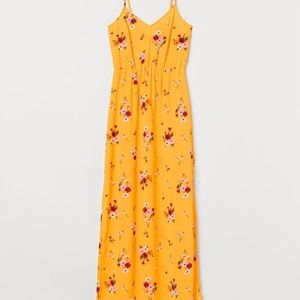 H&M Divided Yellow Floral Maxi Dress